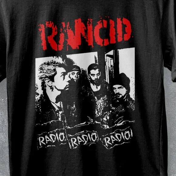 Rancid Radio Radio Album Art Punk Rock Band Music Tour Concert Graphic T-Shirt - Picture 2 of 5